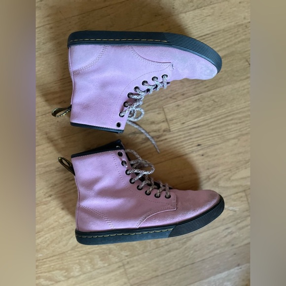 Dr. Martens suede Pink Lace-Up Women's Boots - Picture 10 of 13